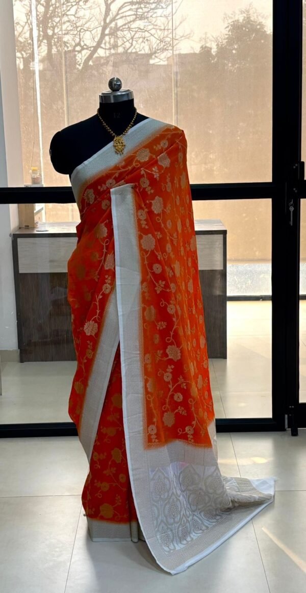 Banarasi Khadi georgette sarees - Image 5