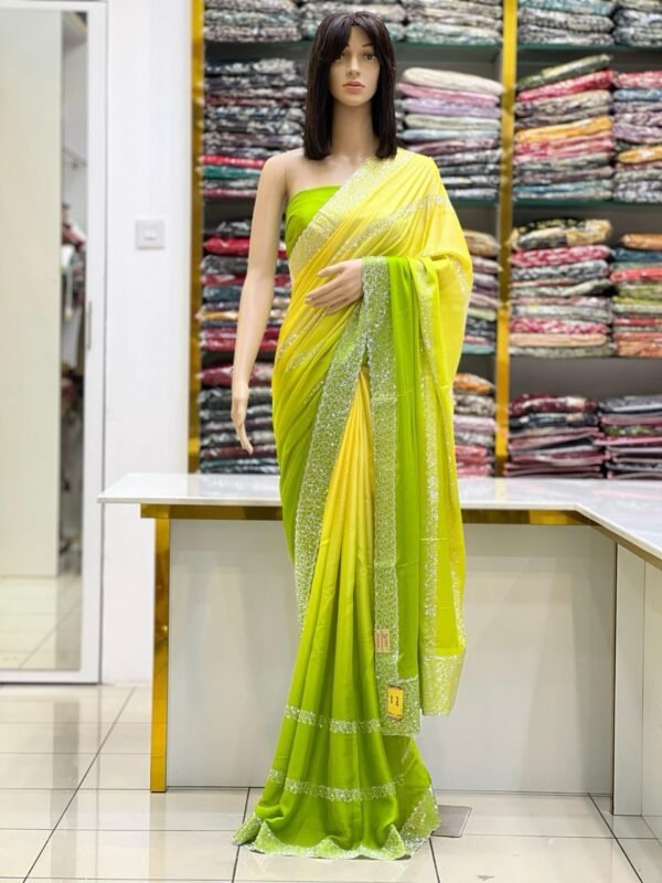 Dual shaded Rangoli silk sarees - Image 3