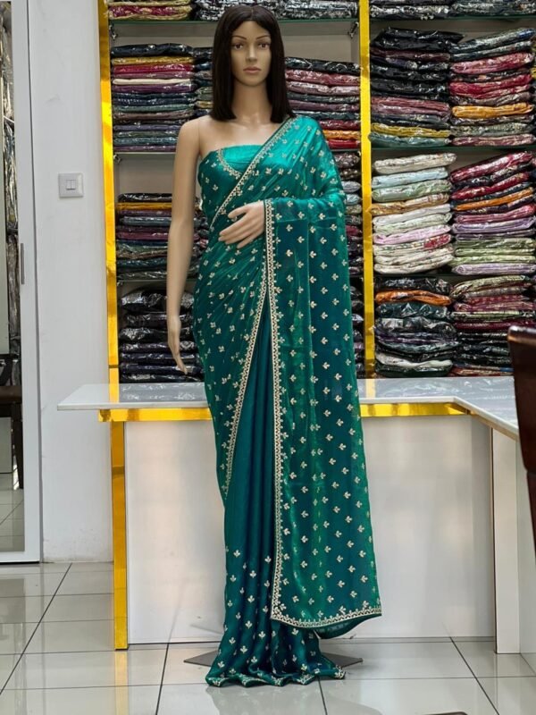 Bridal satin saree - Image 4