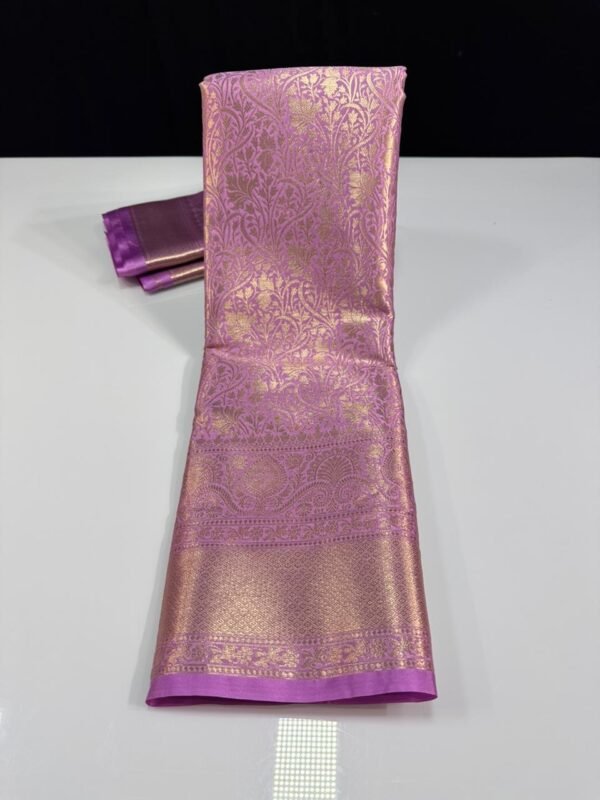 Soft semi kanchi brocade saree - Image 15