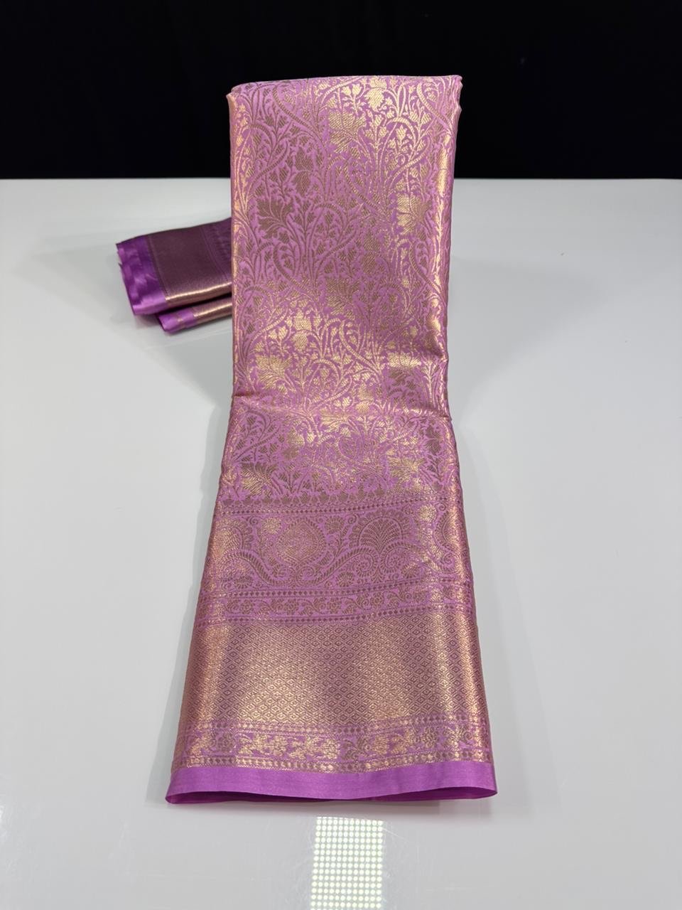 Soft semi kanchi brocade saree - Image 15