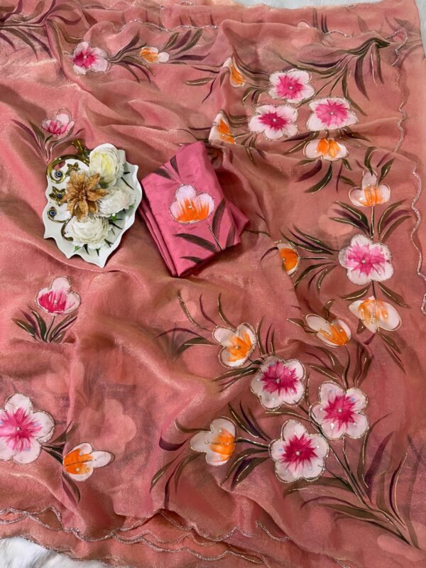 Handwork chiffon sarees - Image 19