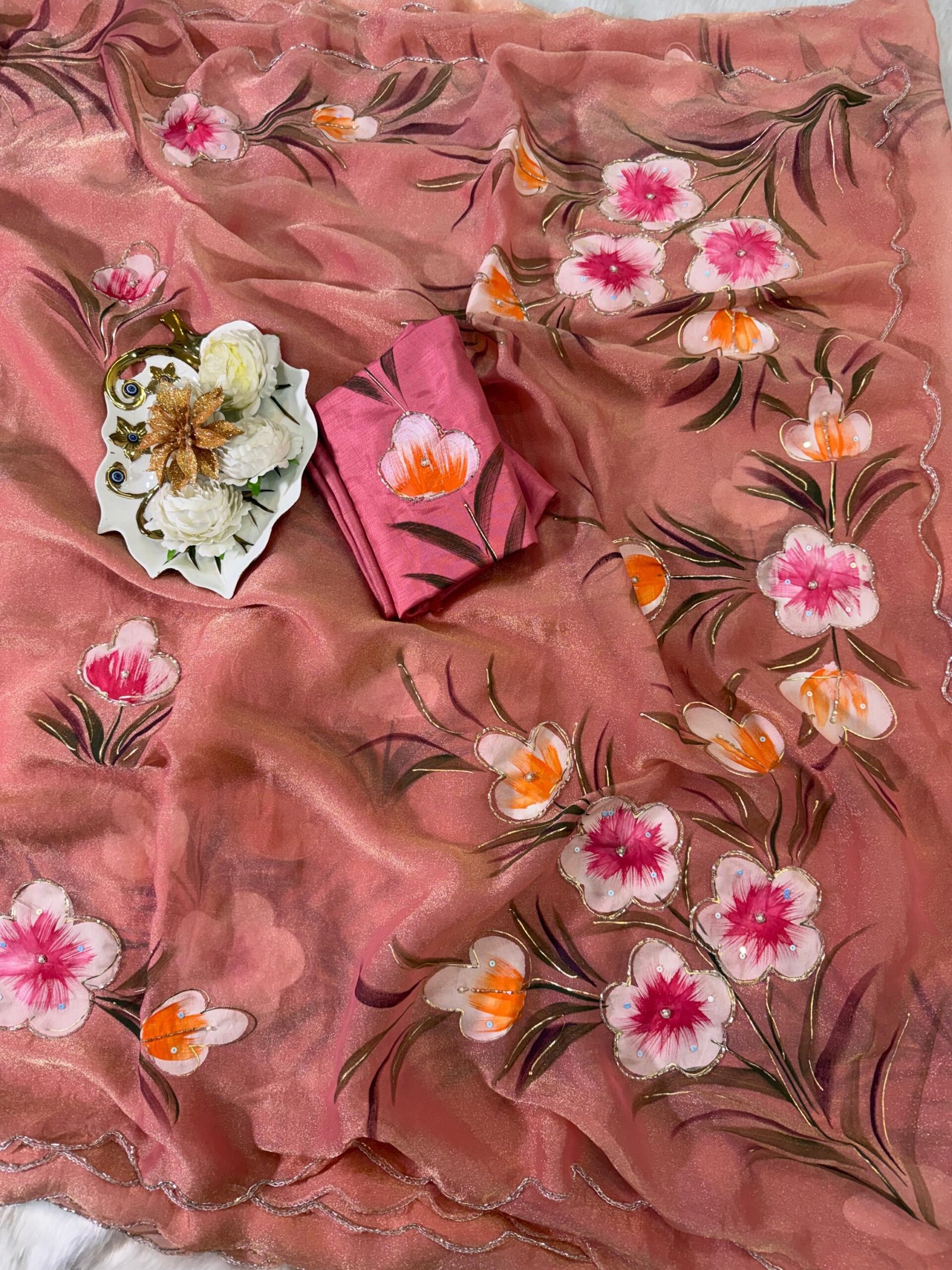 Handwork chiffon sarees - Image 19