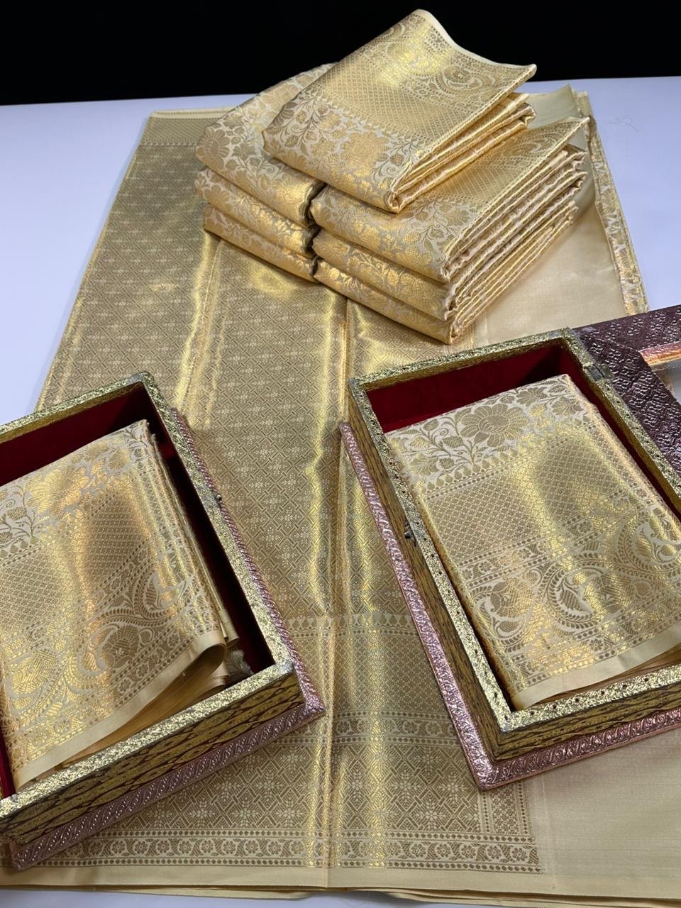 Soft semi kanchi brocade saree - Image 2