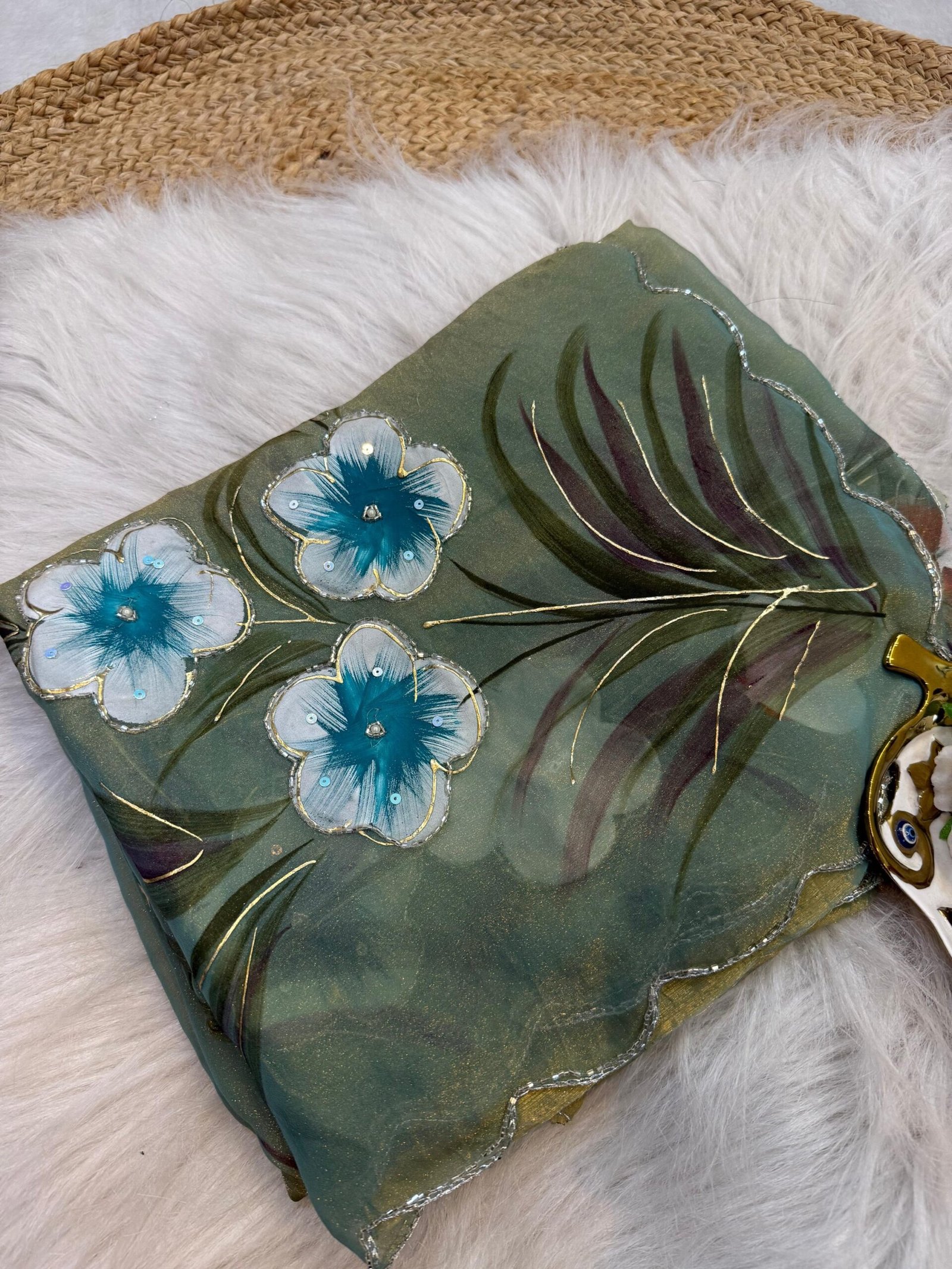 Handwork chiffon sarees - Image 23