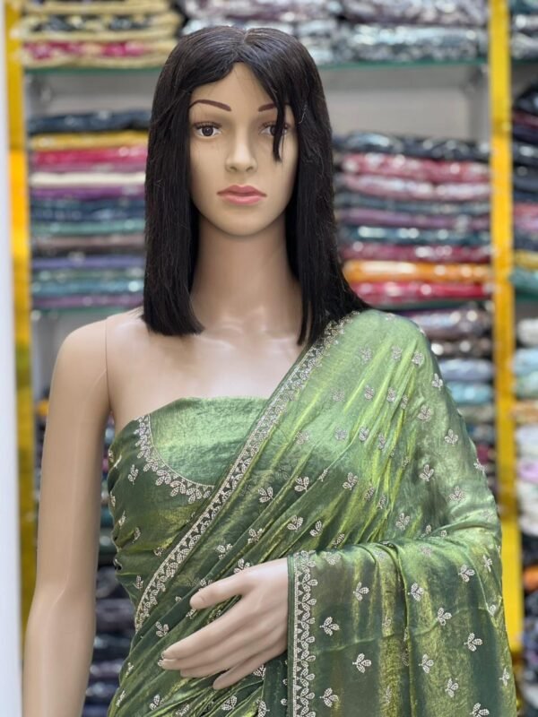 Bridal satin saree - Image 5