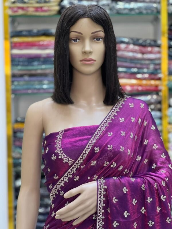 Bridal satin saree - Image 7