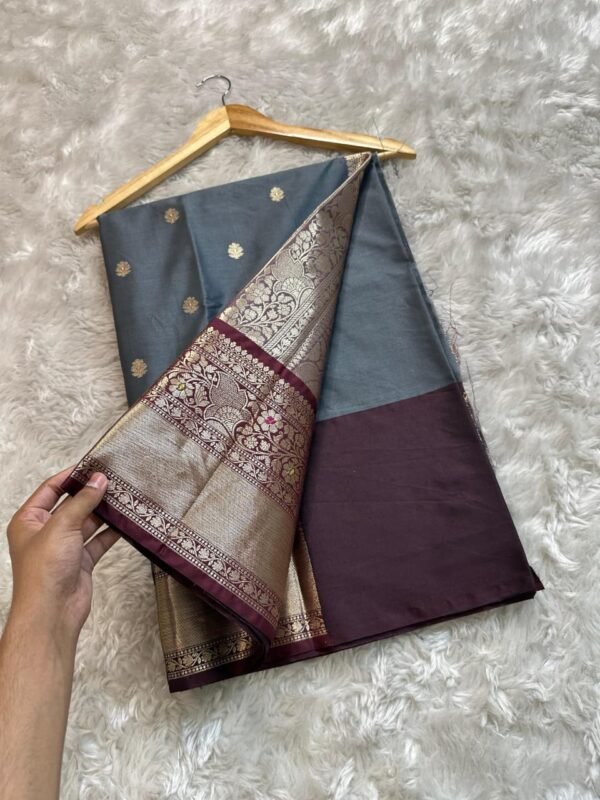 Banarasi semi gadwal silk saree - Image 5