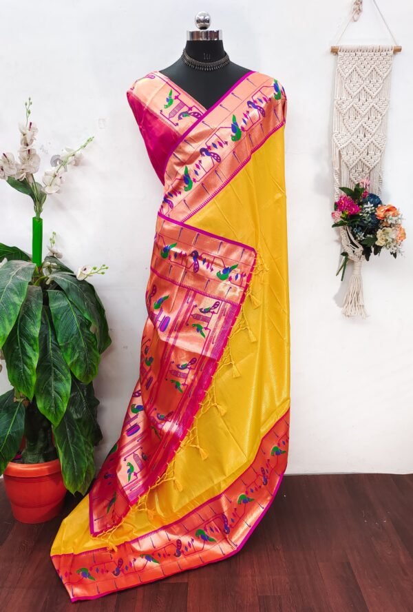 Banarasi soft silk paithani saree - Image 18