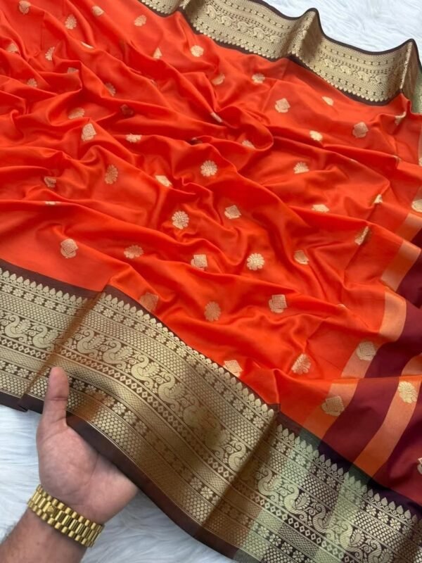 Banarasi Semi Katan Soft Silk Saree - Image 3