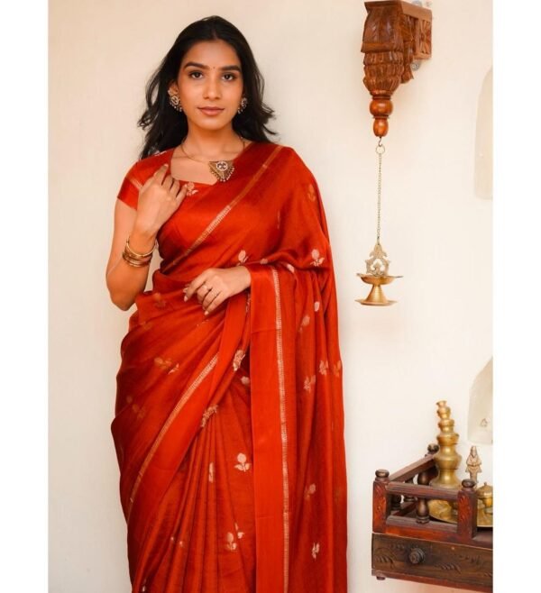 Viscose Khadi silk saree - Image 2