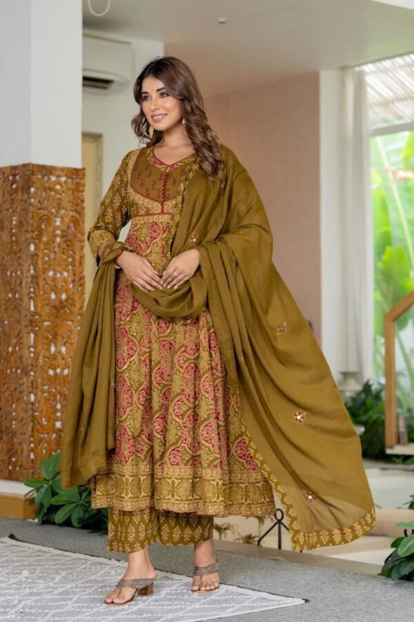 Cotton anarkali suit - Image 5