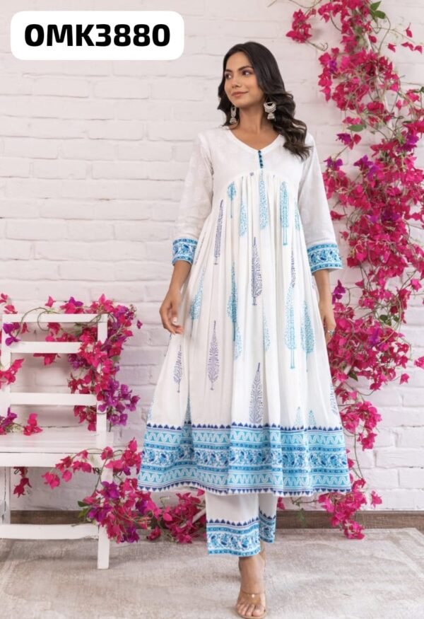 Floral cotton anarkali - Image 2