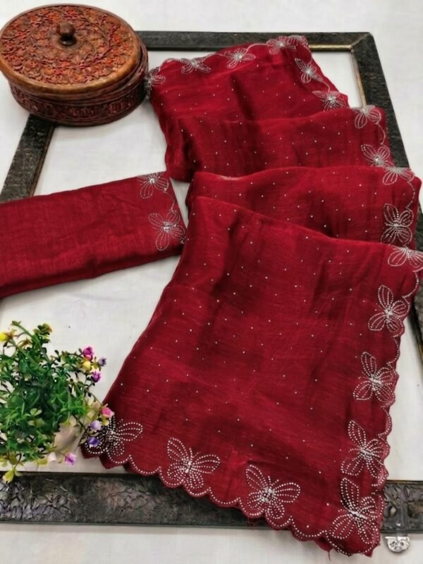Dual toned crunchy silk sarees - Image 5
