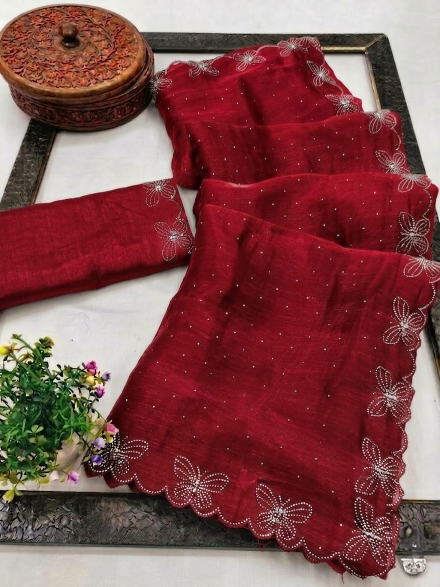 Dual toned crunchy silk sarees - Image 5