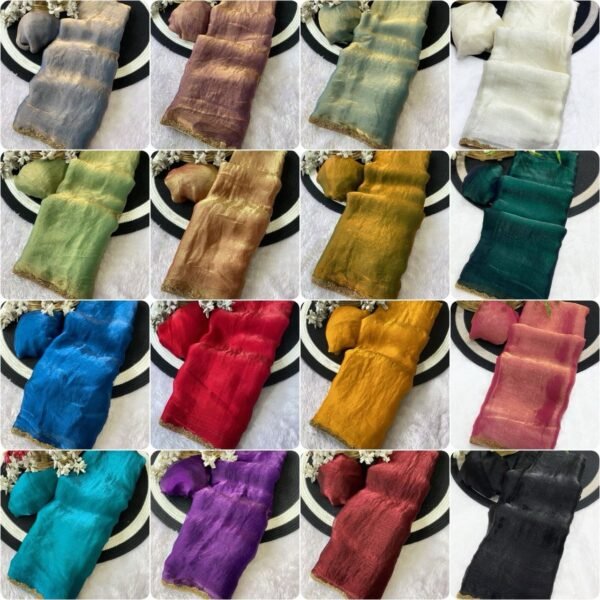 Dual toned shimmer chiffon sarees