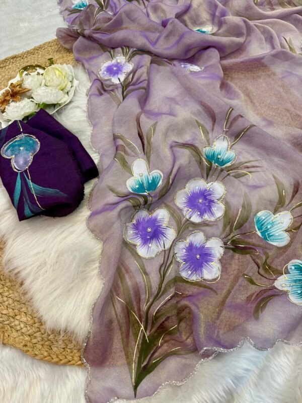 Handwork chiffon sarees - Image 14