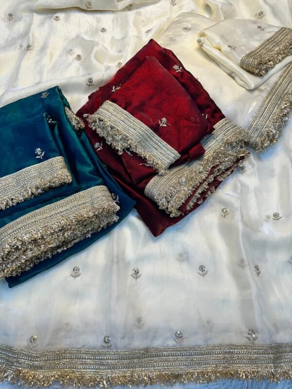 Sequenced space satin sarees