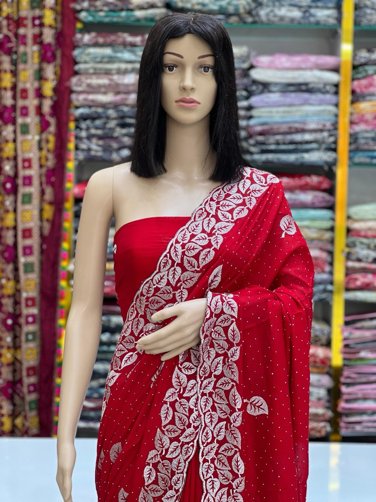 Vichitra silk saree - Image 6