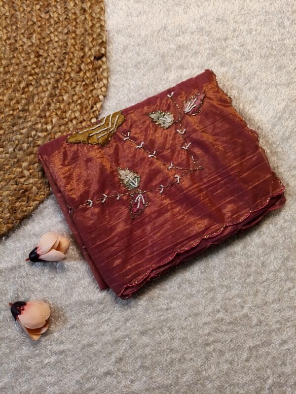 Space tissue silk saree - Image 11