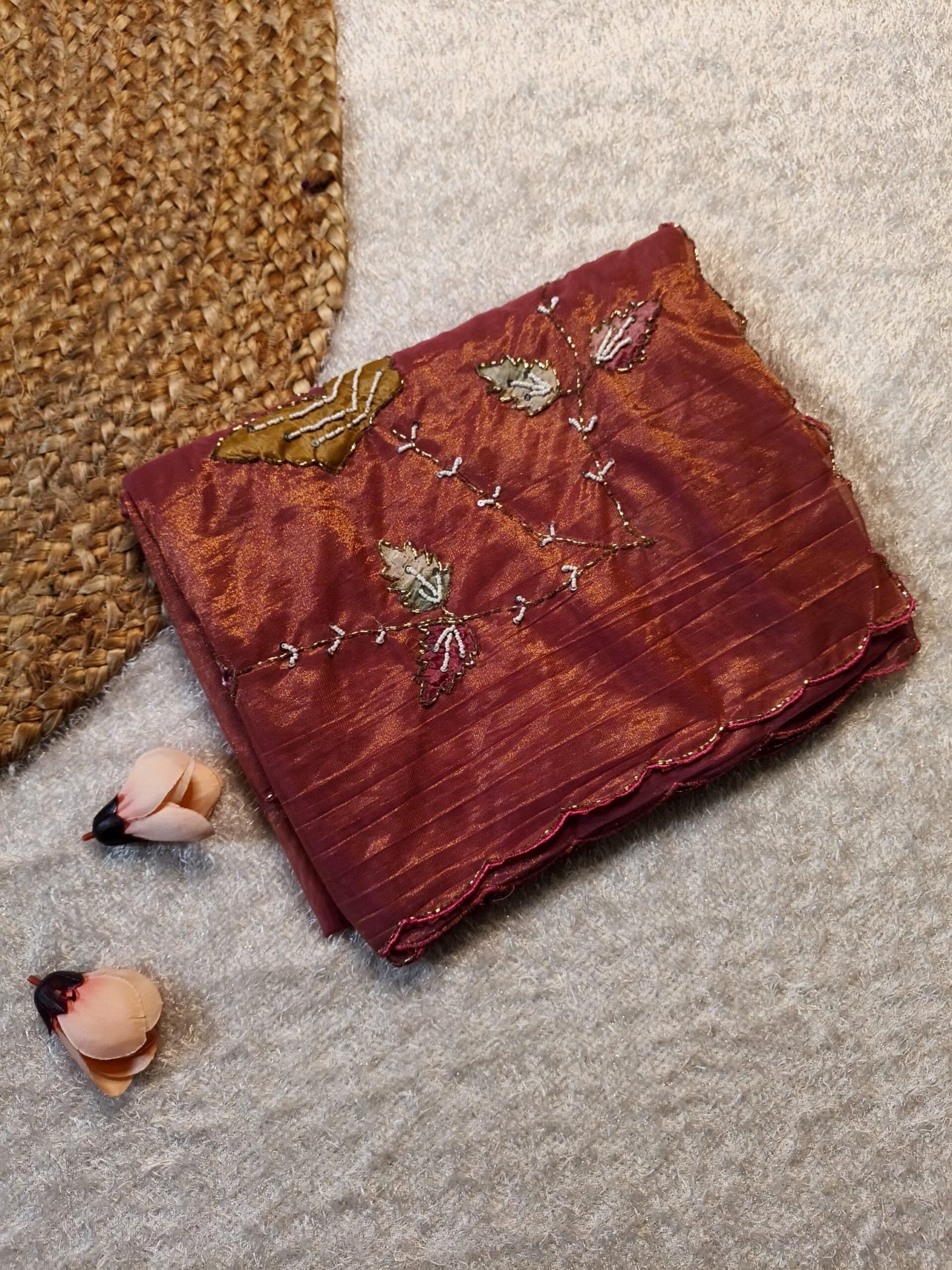 Space tissue silk saree - Image 11