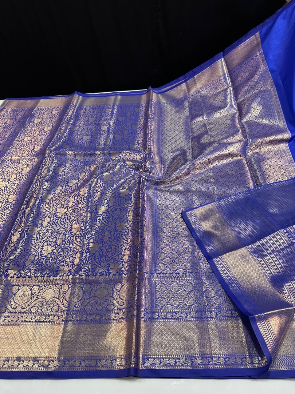 Soft semi kanchi brocade saree - Image 7