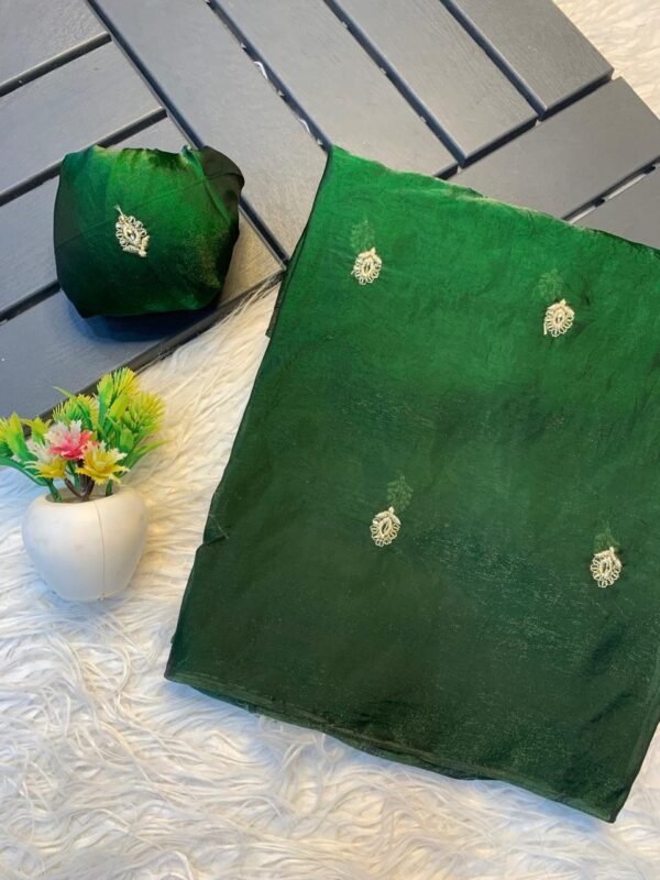 Dual tone space silk sarees - Image 3