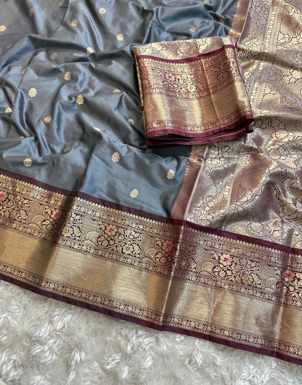 Banarasi semi gadwal silk saree - Image 8