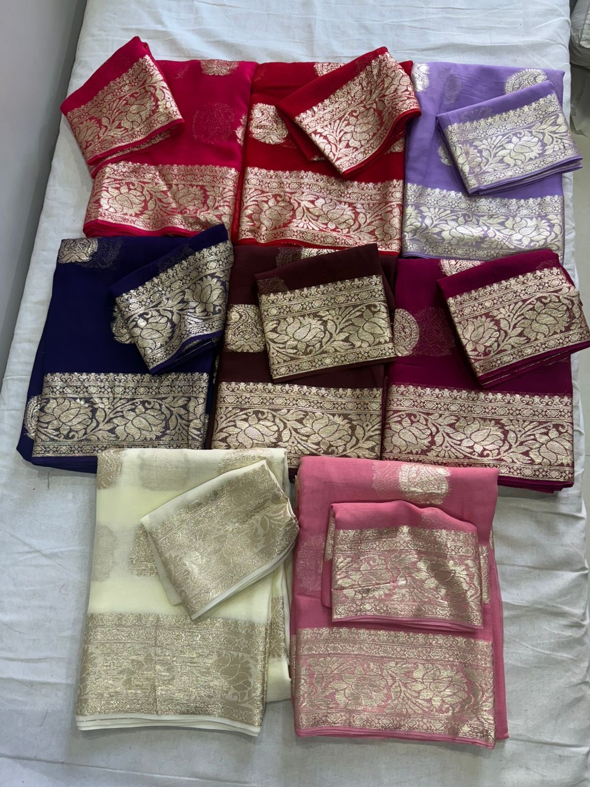 Viscose georgette sarees - Image 1