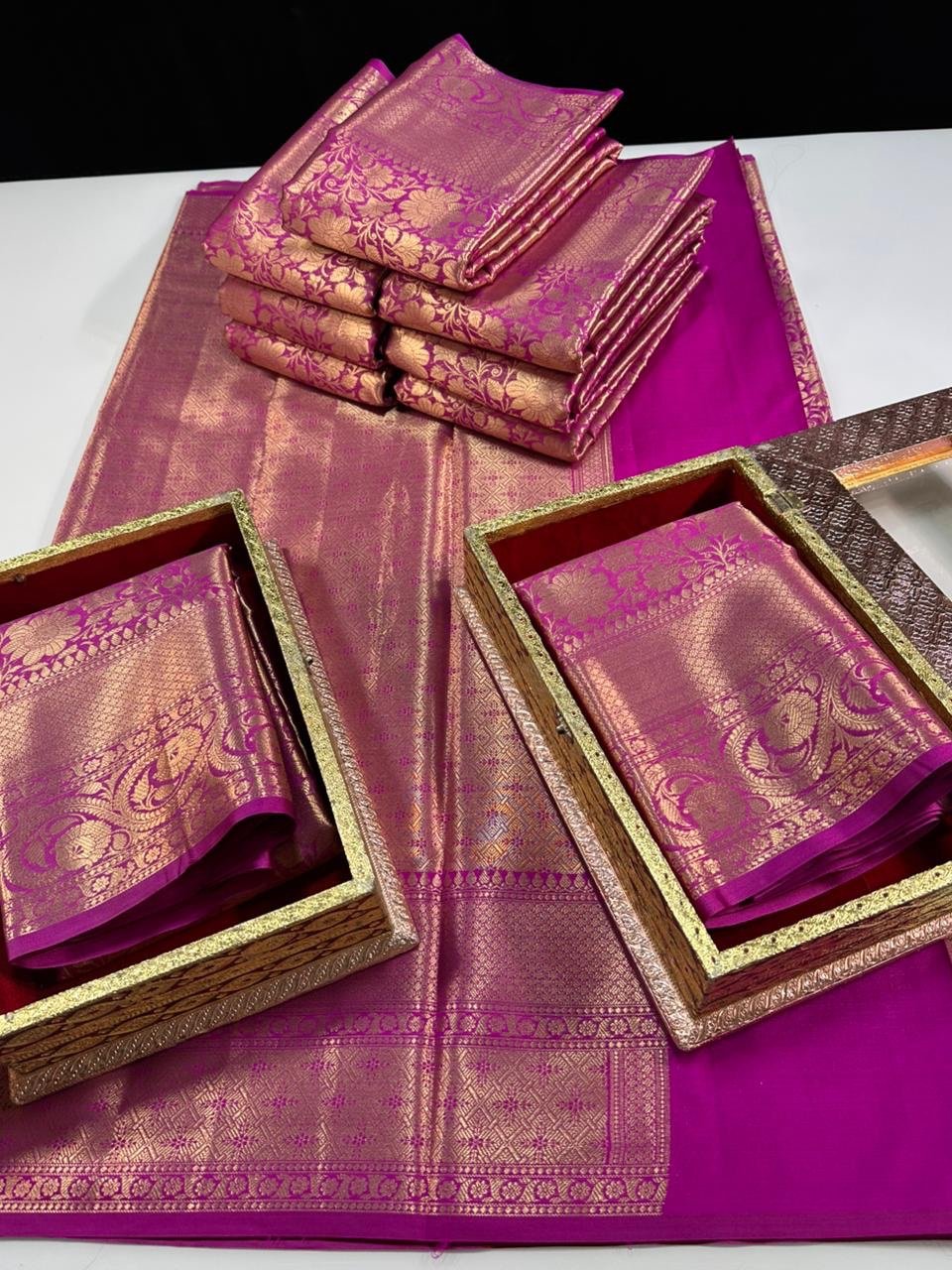 Soft semi kanchi brocade saree - Image 3