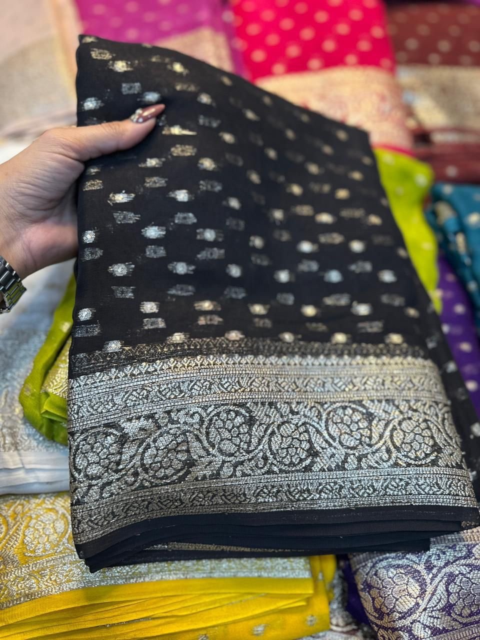 Viscose georgette saree - Image 14