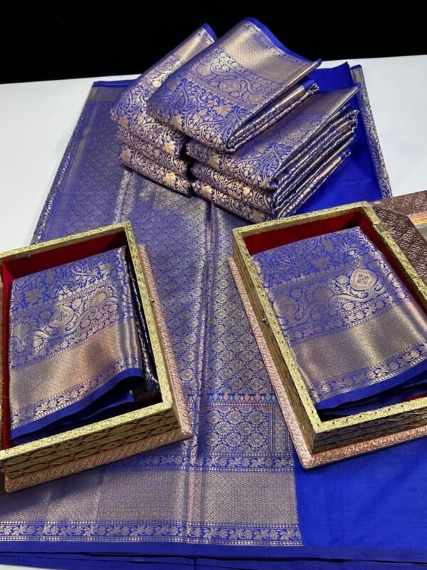 Soft semi kanchi brocade saree - Image 6