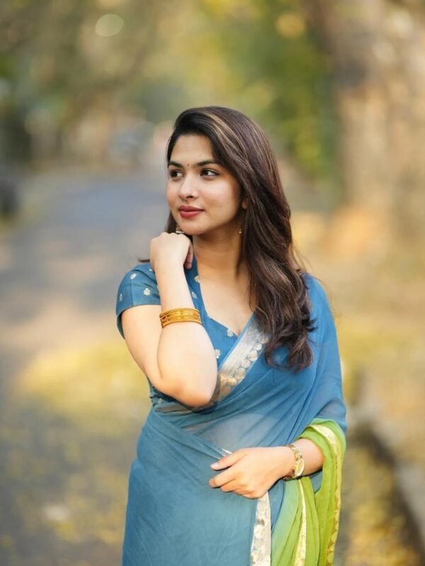 Dual shaded viscose Georgette sarees - Image 8