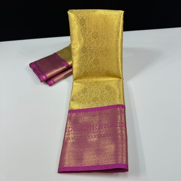 Soft semi-kanchi brocade saree