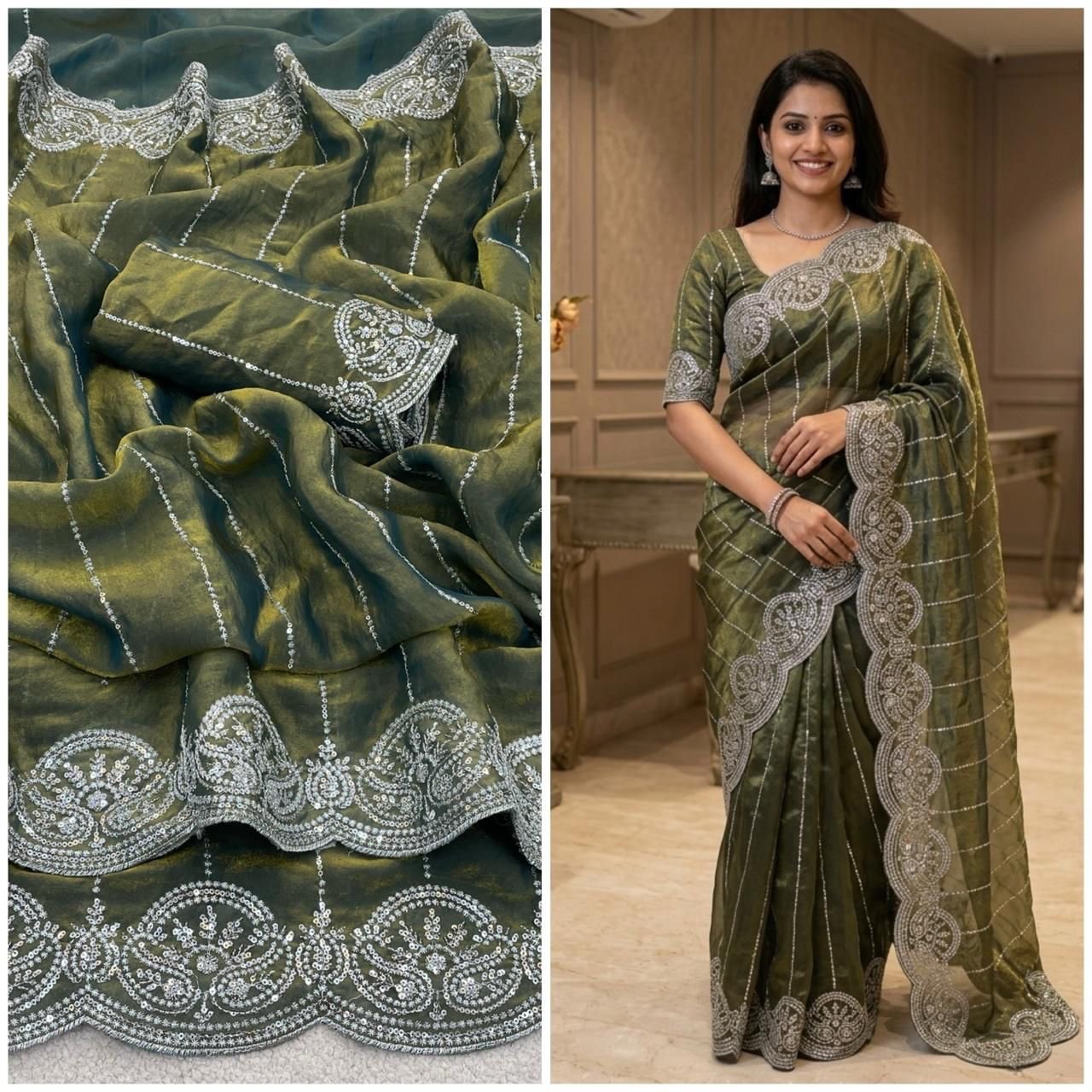 Fandy satin sarees - Image 8