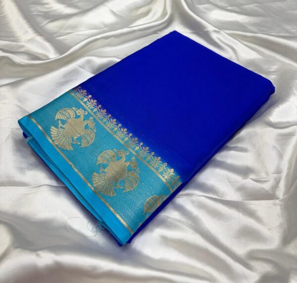 Mysore crepe silk saree - Image 4