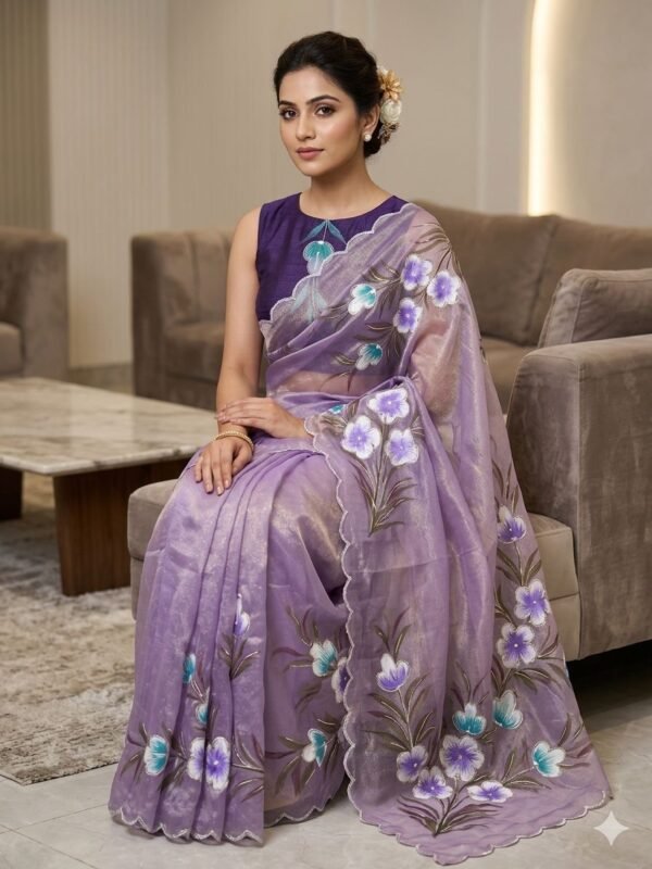 Handwork chiffon sarees - Image 2