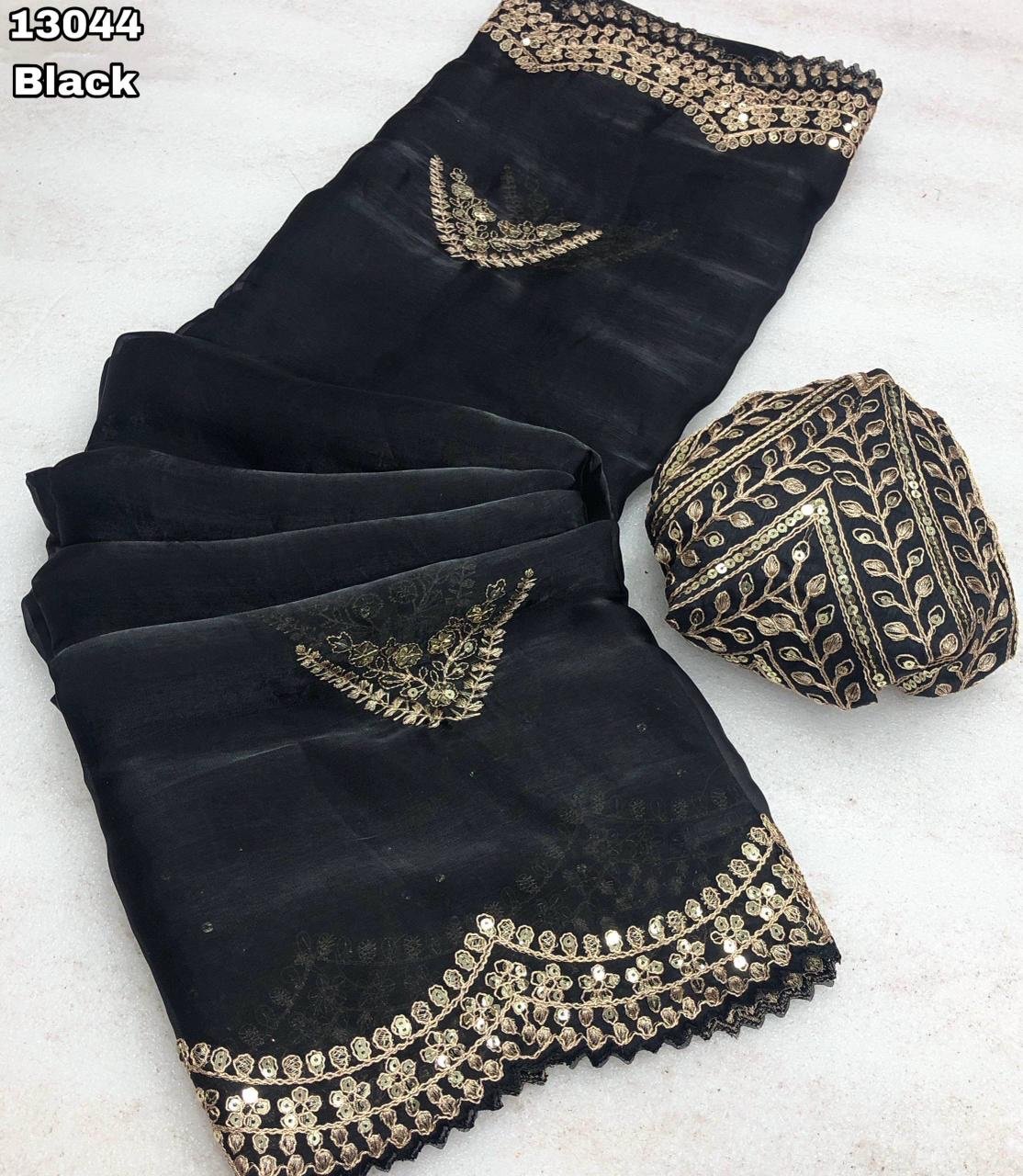 Shimmer satin silk sarees - Image 5