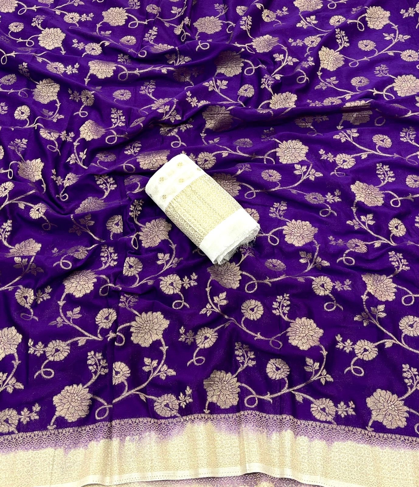 Banarasi Khadi georgette sarees - Image 17