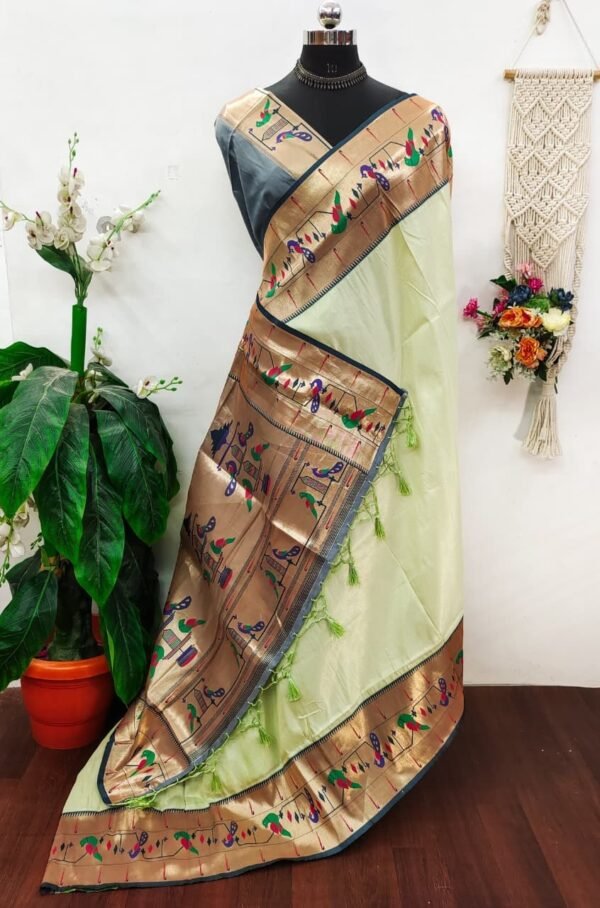 Banarasi soft silk paithani saree - Image 14