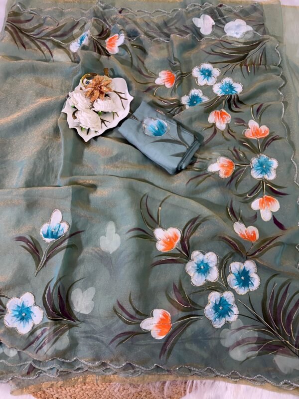 Handwork chiffon sarees - Image 16