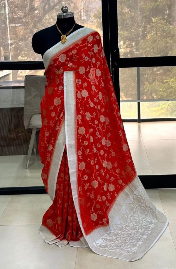 Banarasi Khadi georgette sarees - Image 7
