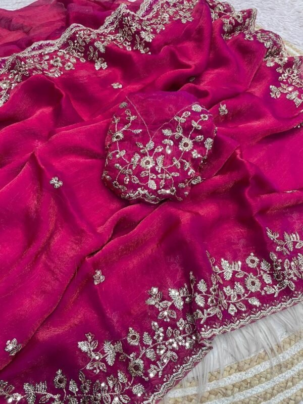 Dual tone fandy chiffon sarees - Image 4