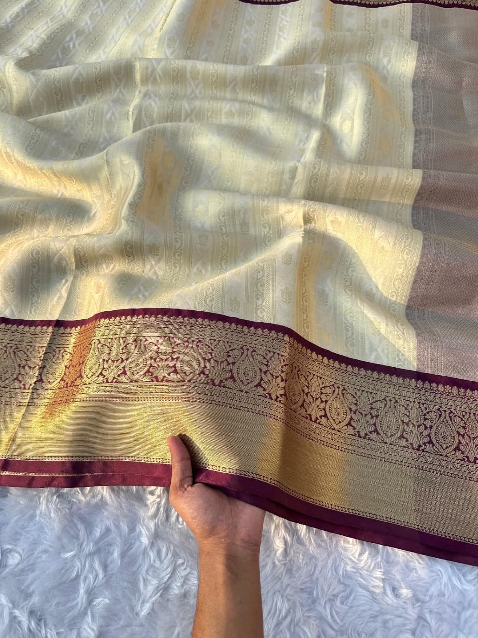 Banarasi tissue soft silk saree - Image 1