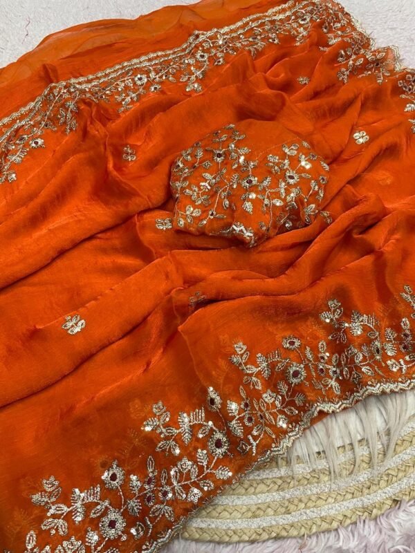 Dual tone fandy chiffon sarees - Image 15