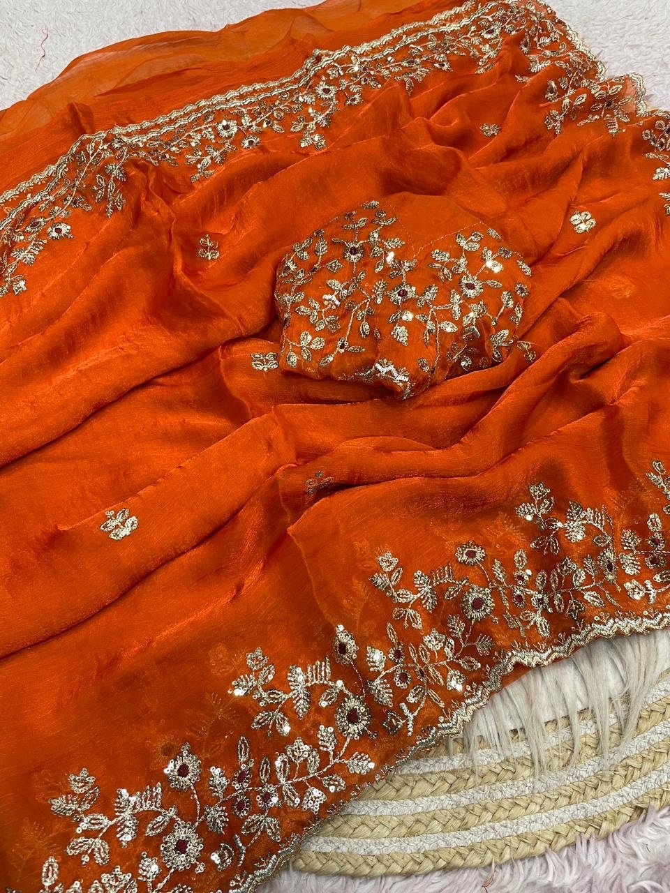 Dual tone fandy chiffon sarees - Image 15