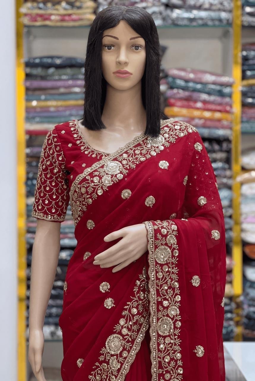 Grand dinner wear saree - Image 2