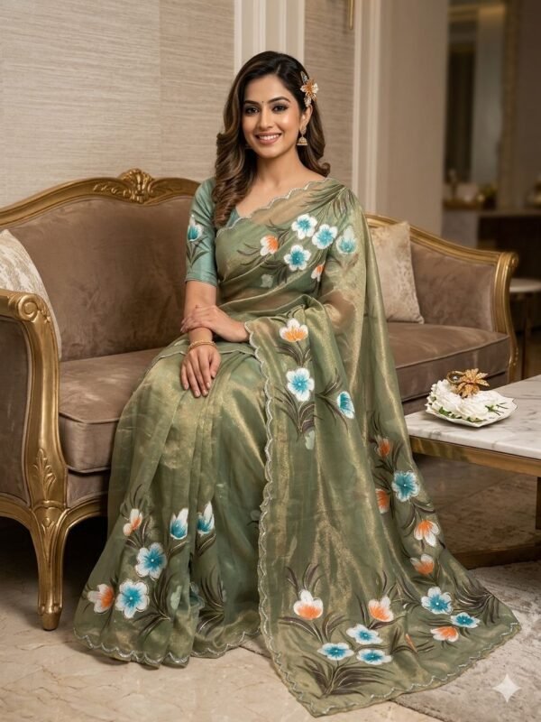 Handwork chiffon sarees - Image 6