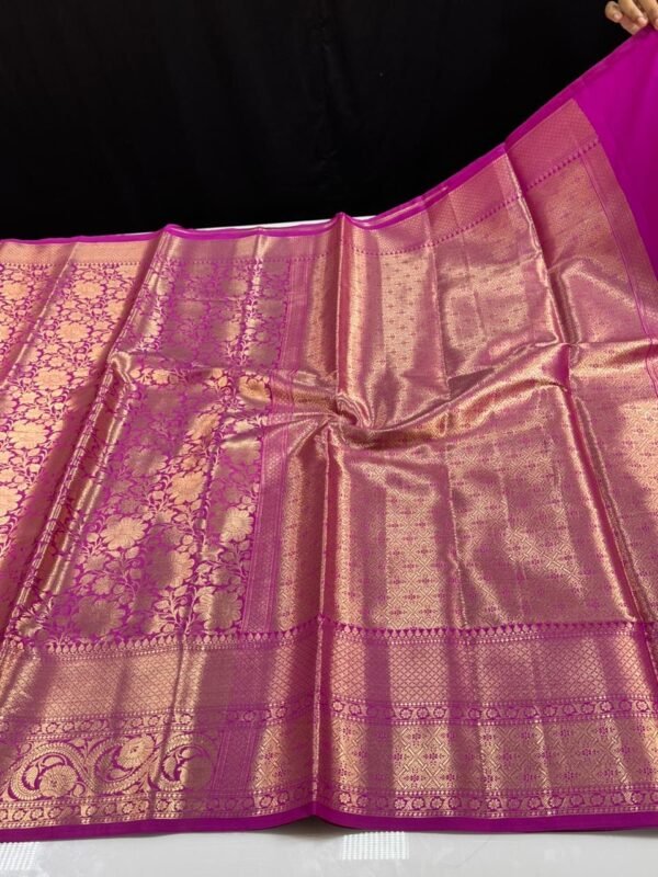 Soft semi kanchi brocade saree - Image 12