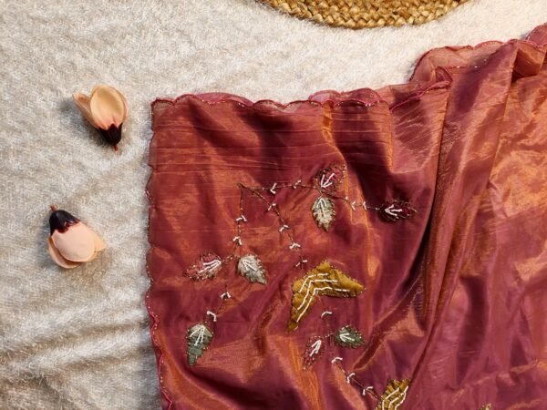 Space tissue silk saree - Image 10